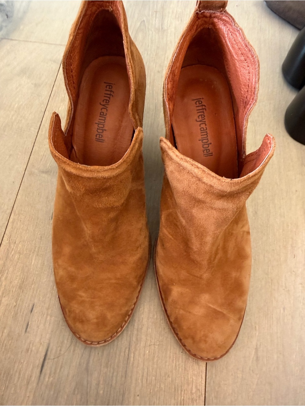 Jeffrey Campbell Cognac Suede Ankle Booties
